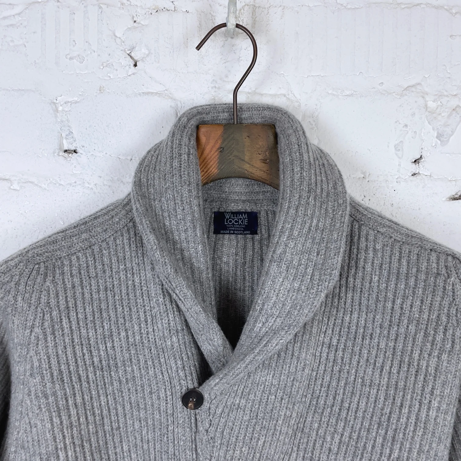 william lockie x stuf|f | windsor shawl collar knit cardigan - flannel - Image 2