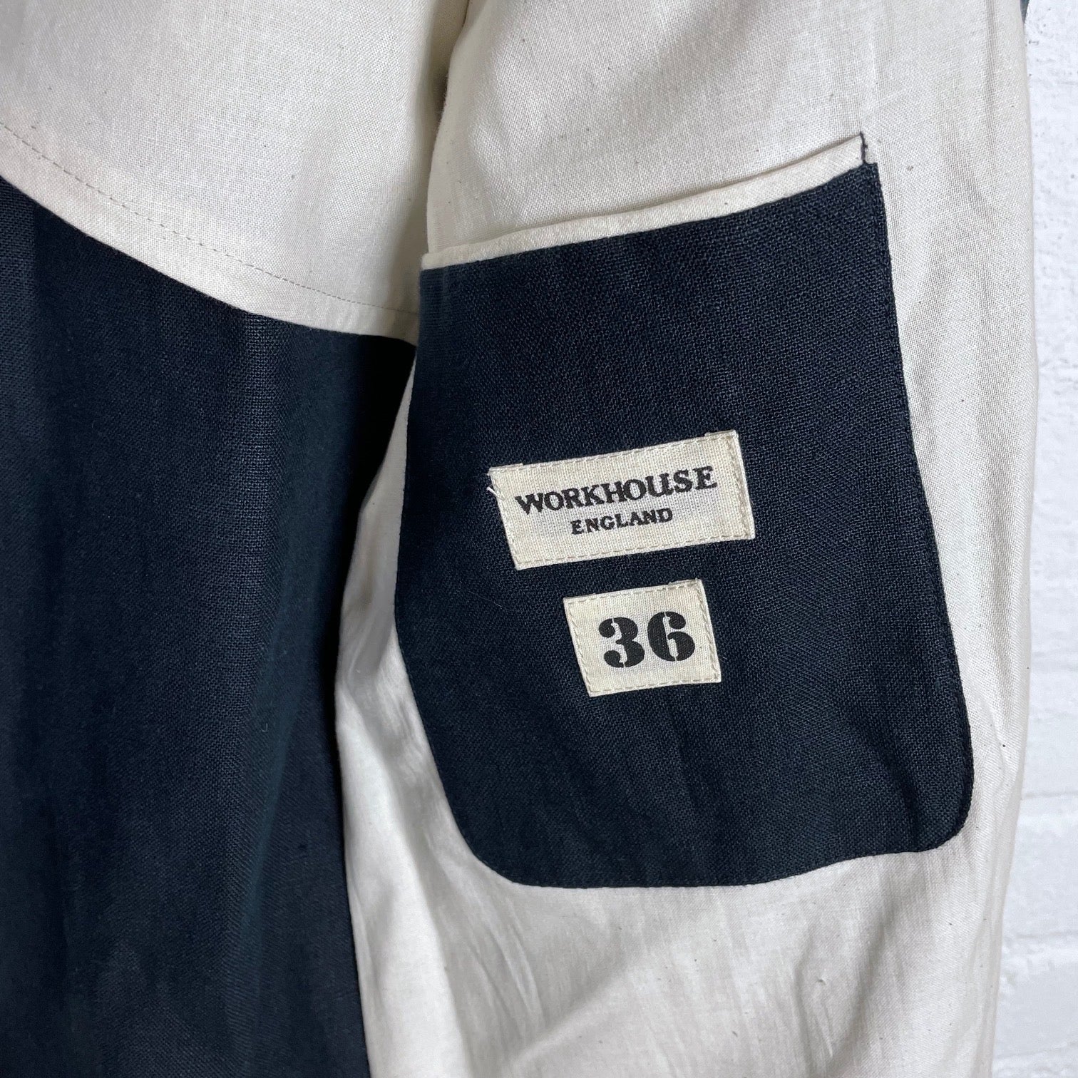 workhouse | chinvest jacket in navy linen - Image 8