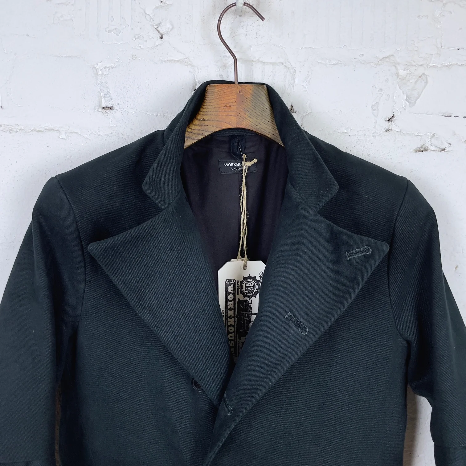 workhouse | east end coat in cotton drill - black - Image 6