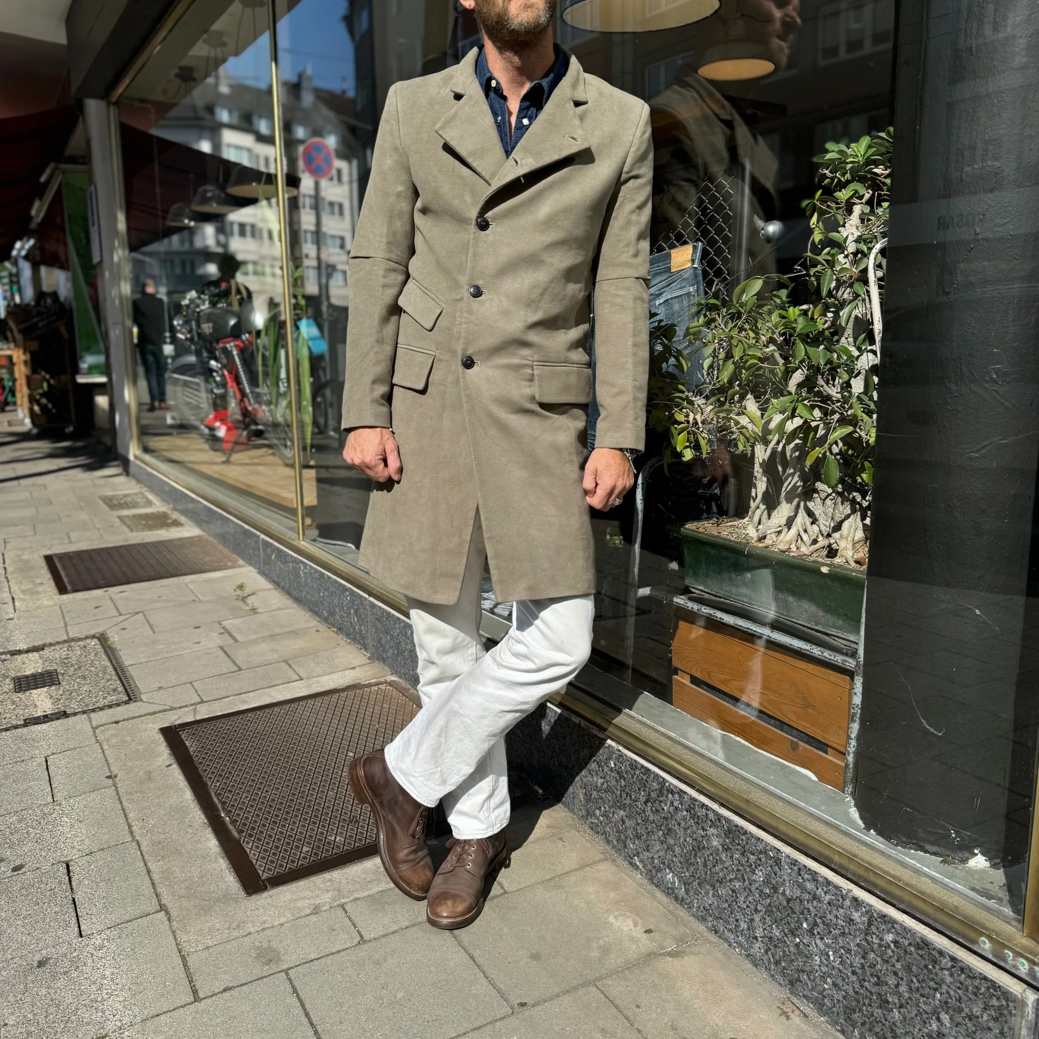 workhouse | east end coat moleskin dark lovat - Image 2