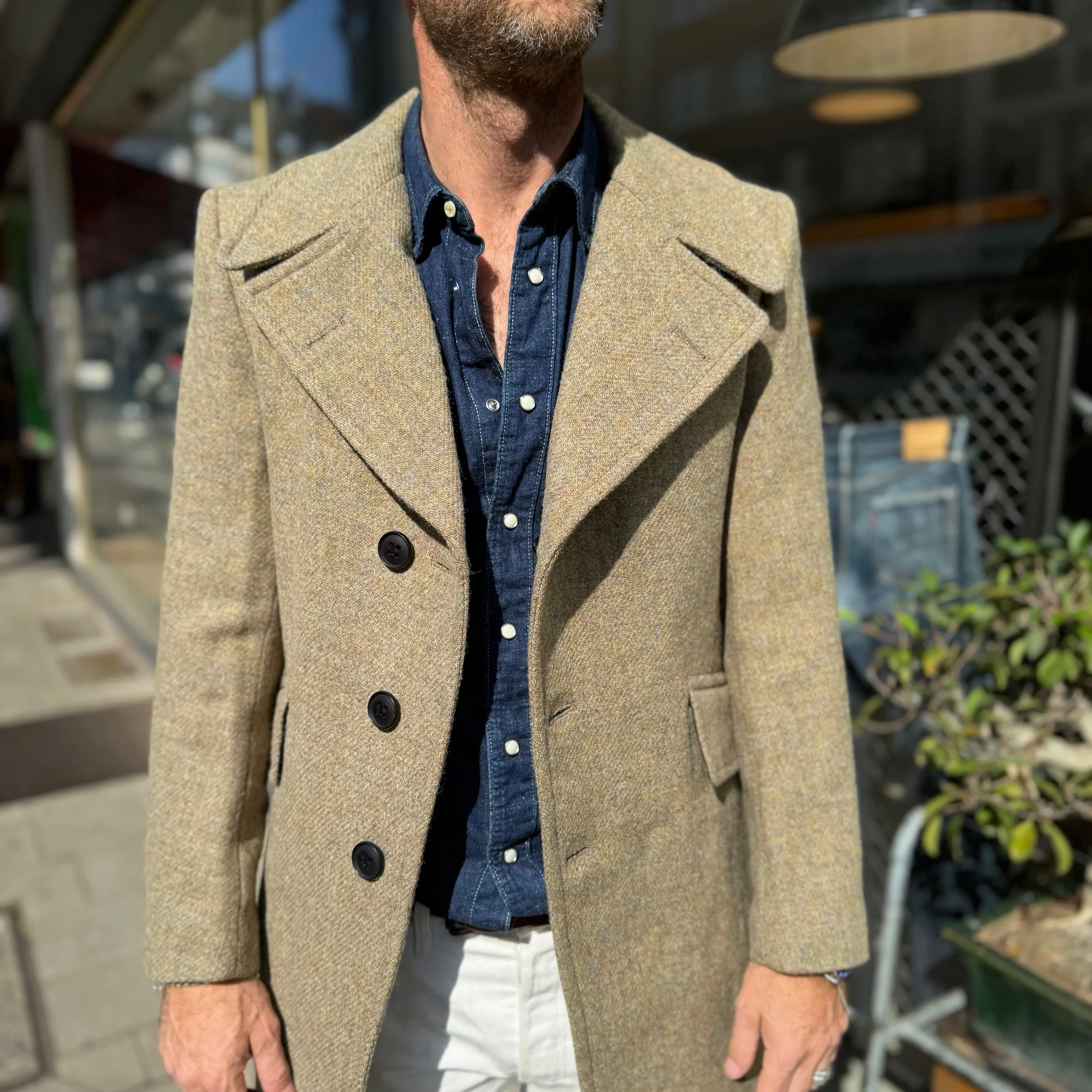 workhouse | pip coat harris tweed sage - Image 3
