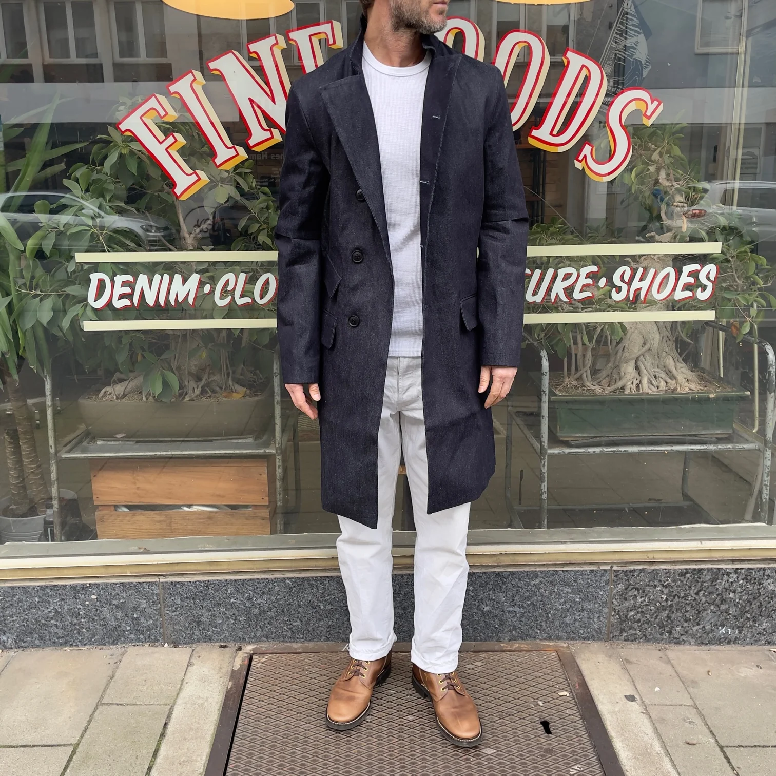 workhouse x stuf|f | east end coat in dark denim (nos) - Image 2