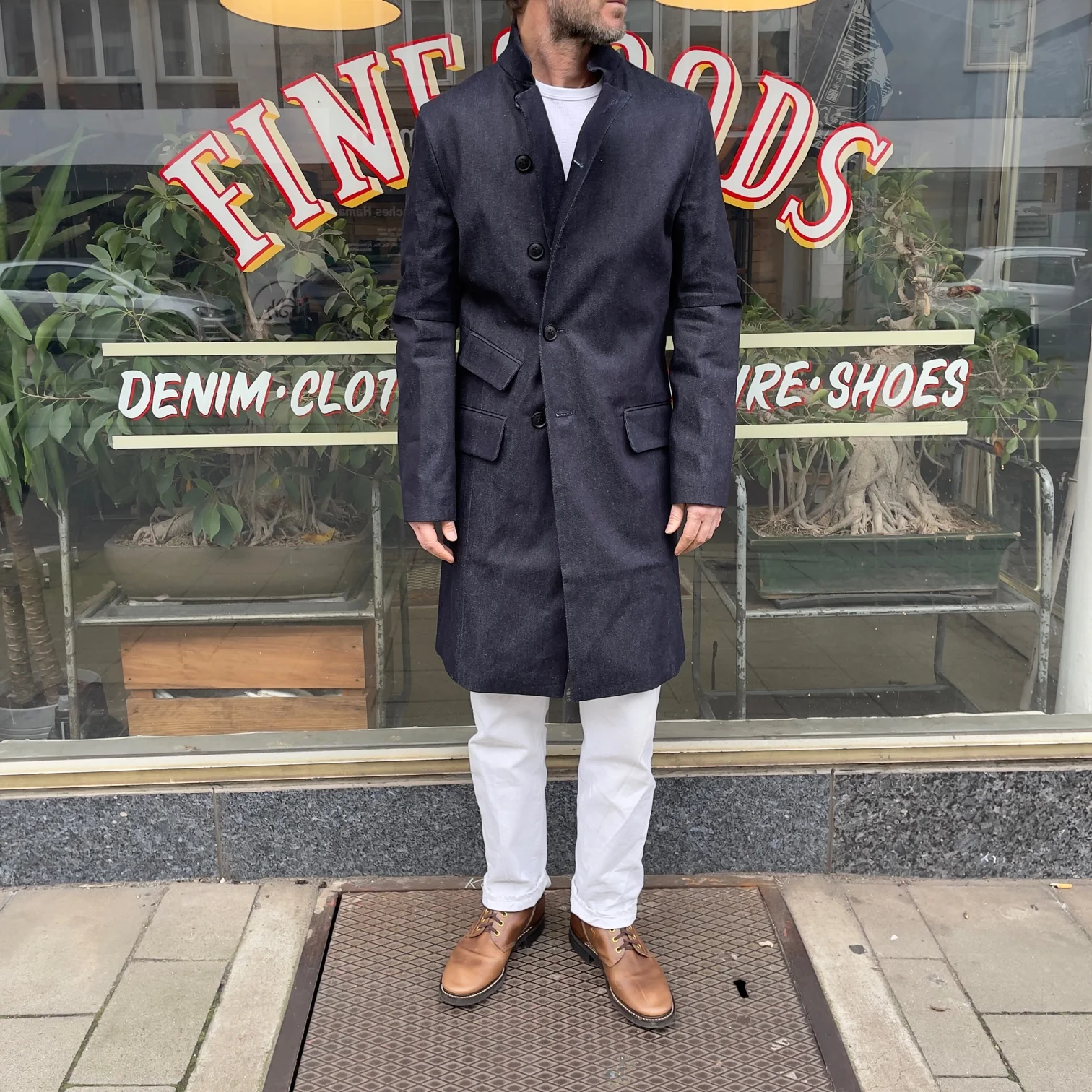 workhouse x stuf|f | east end coat in dark denim (nos) - Image 3