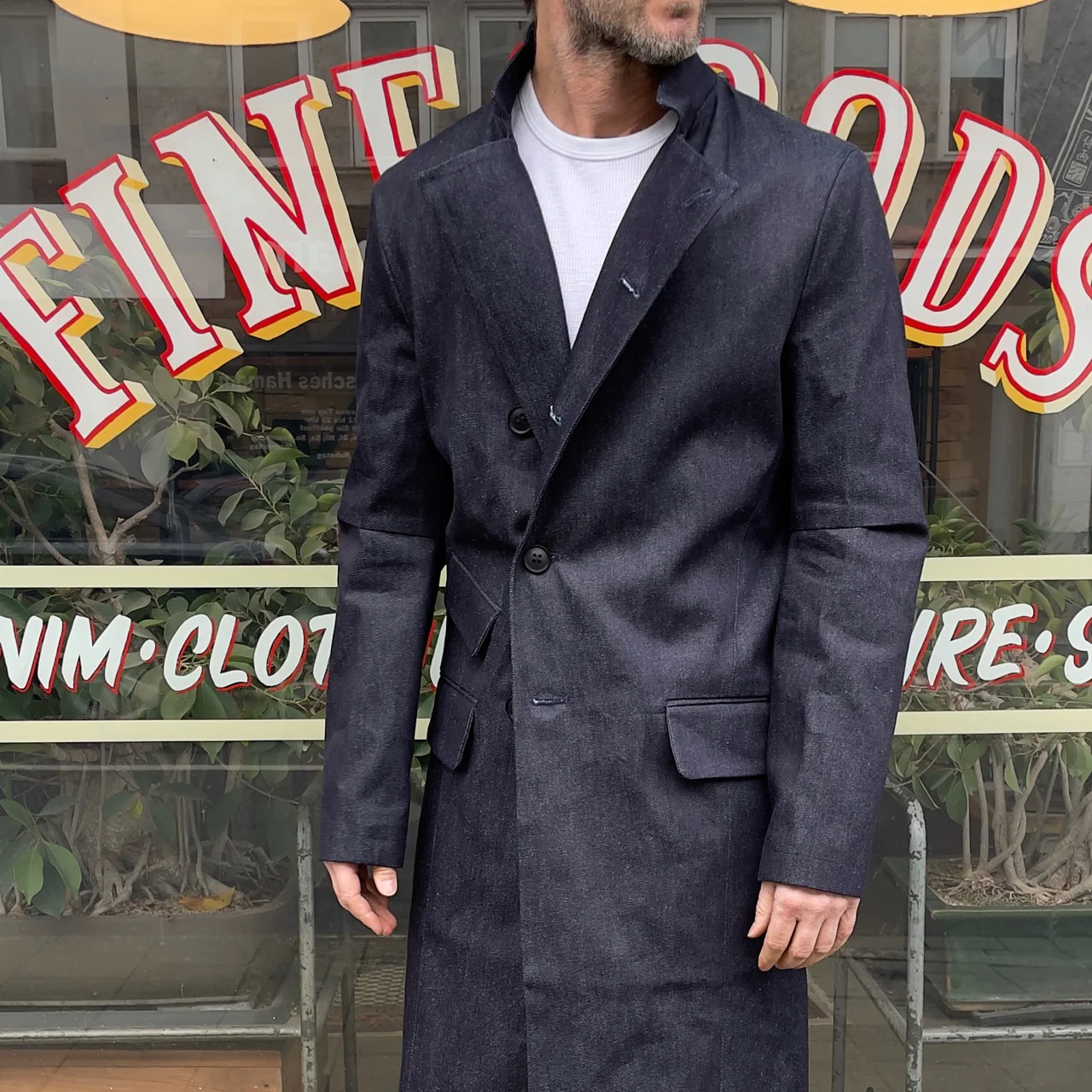 workhouse x stuf|f | east end coat in dark denim (nos) - Image 4
