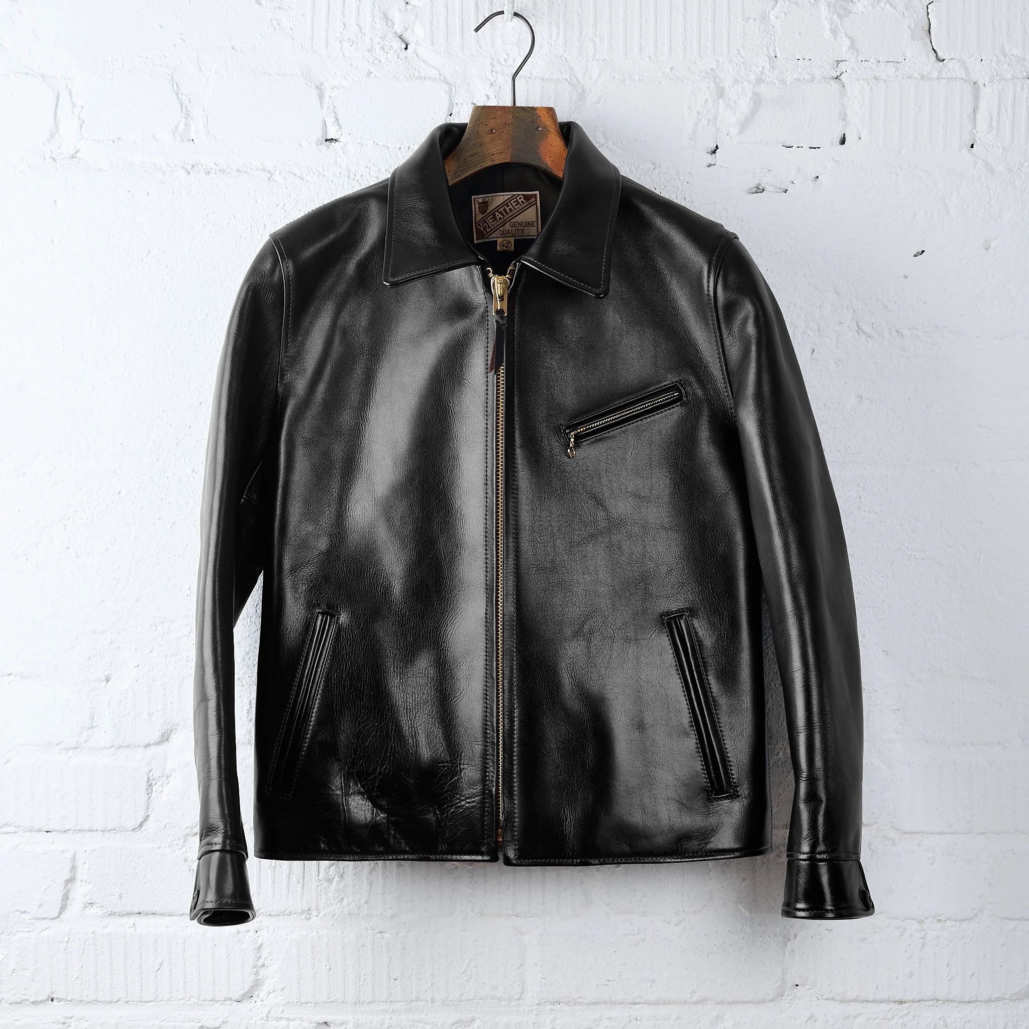 y'2 leather | aniline steer single riders (lsr-42)- black (teacore)