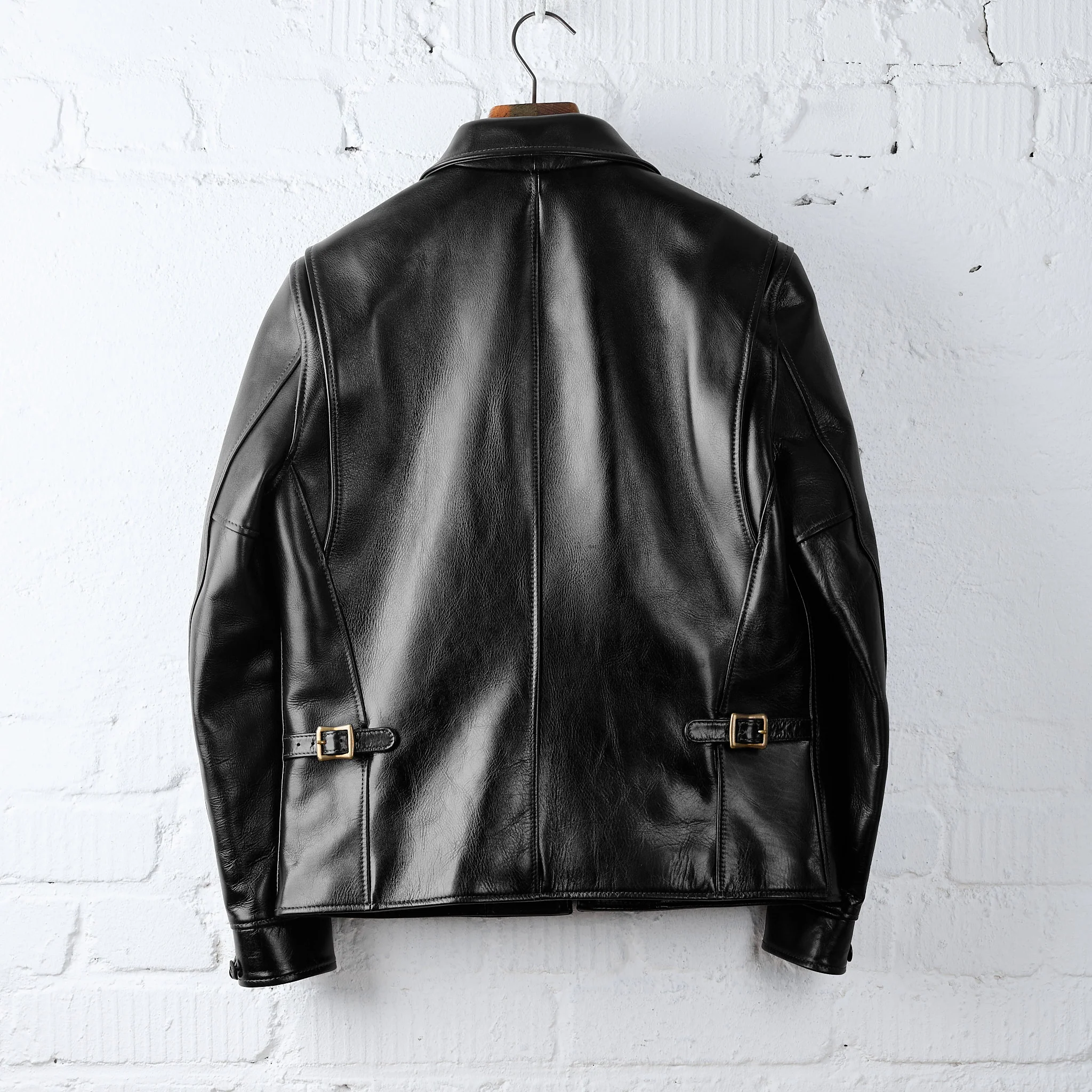 y'2 leather | aniline steer single riders (lsr-42)- black (teacore) - Image 3