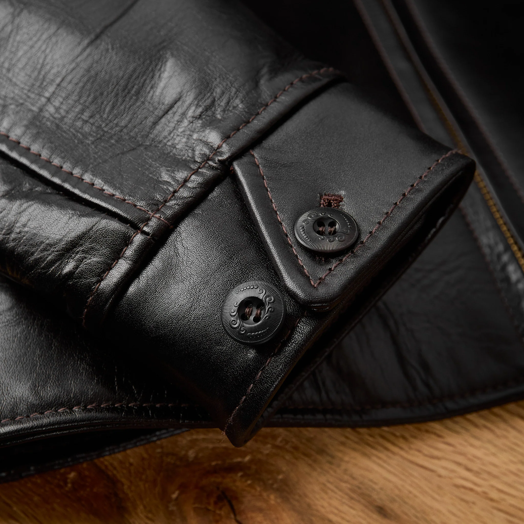 y'2 leather | aniline steer single riders (lsr-42)- black (teacore) - Image 6