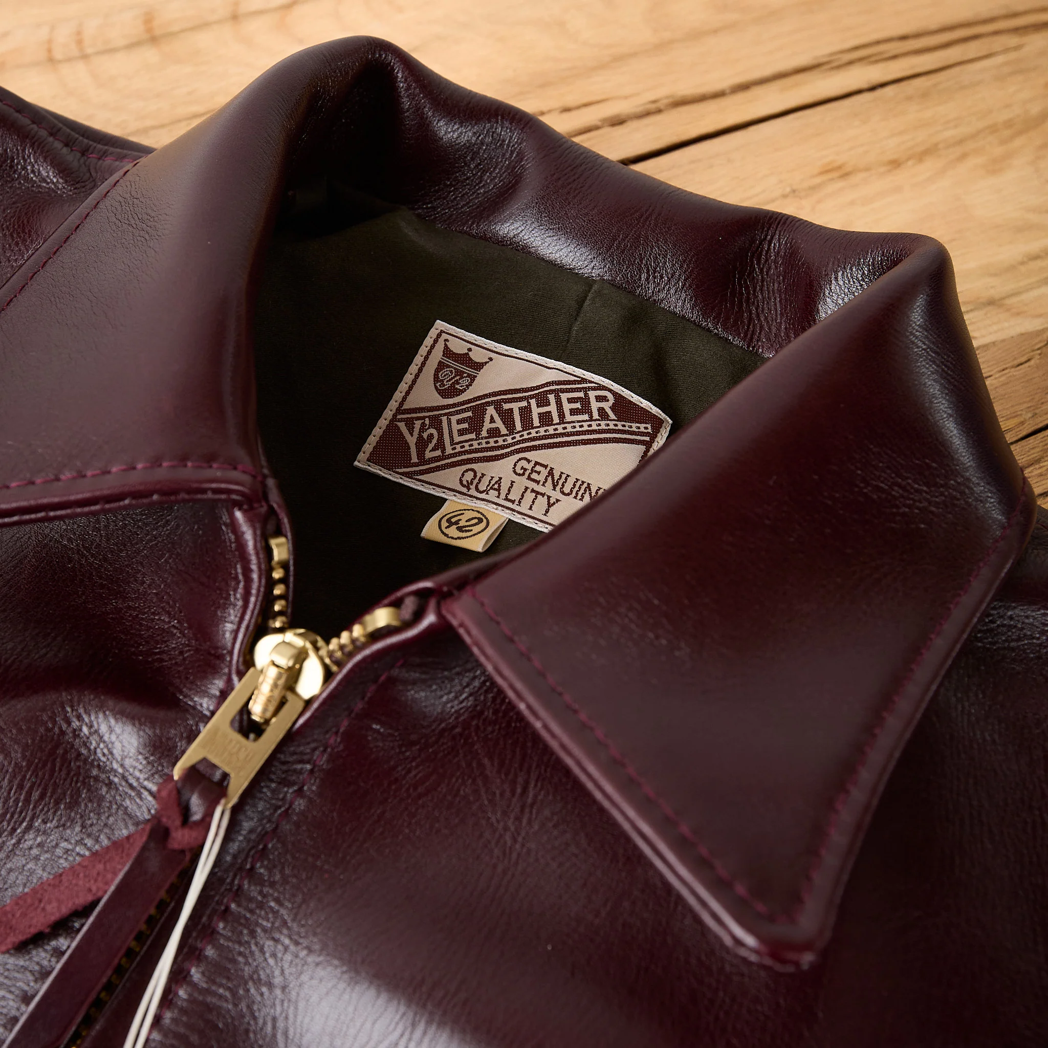 y'2 leather | aniline steer single riders (lsr-42)- cherry - Image 4