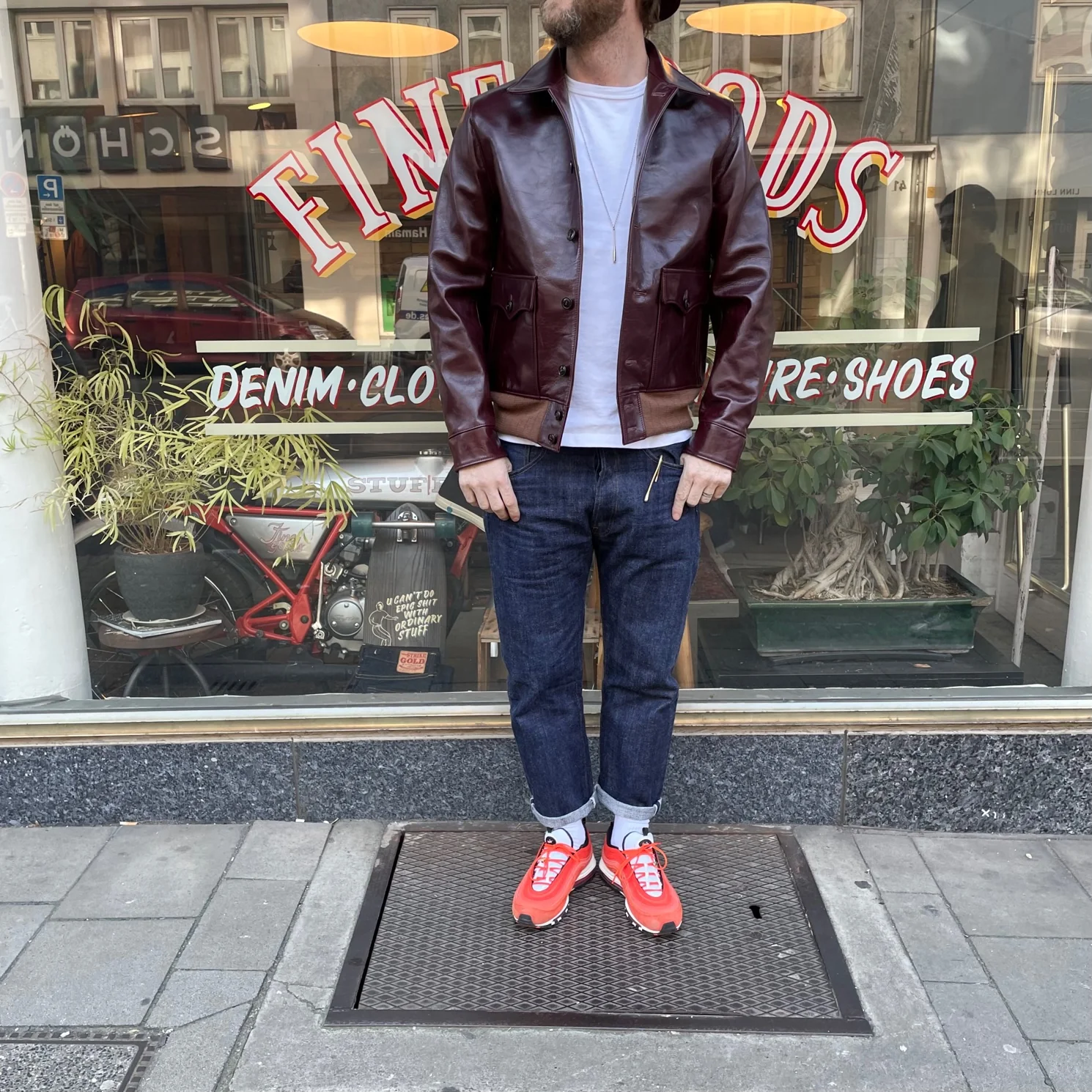 y'2 leather | civilian model a-1 jacket (lb-149) - cherry - Image 6