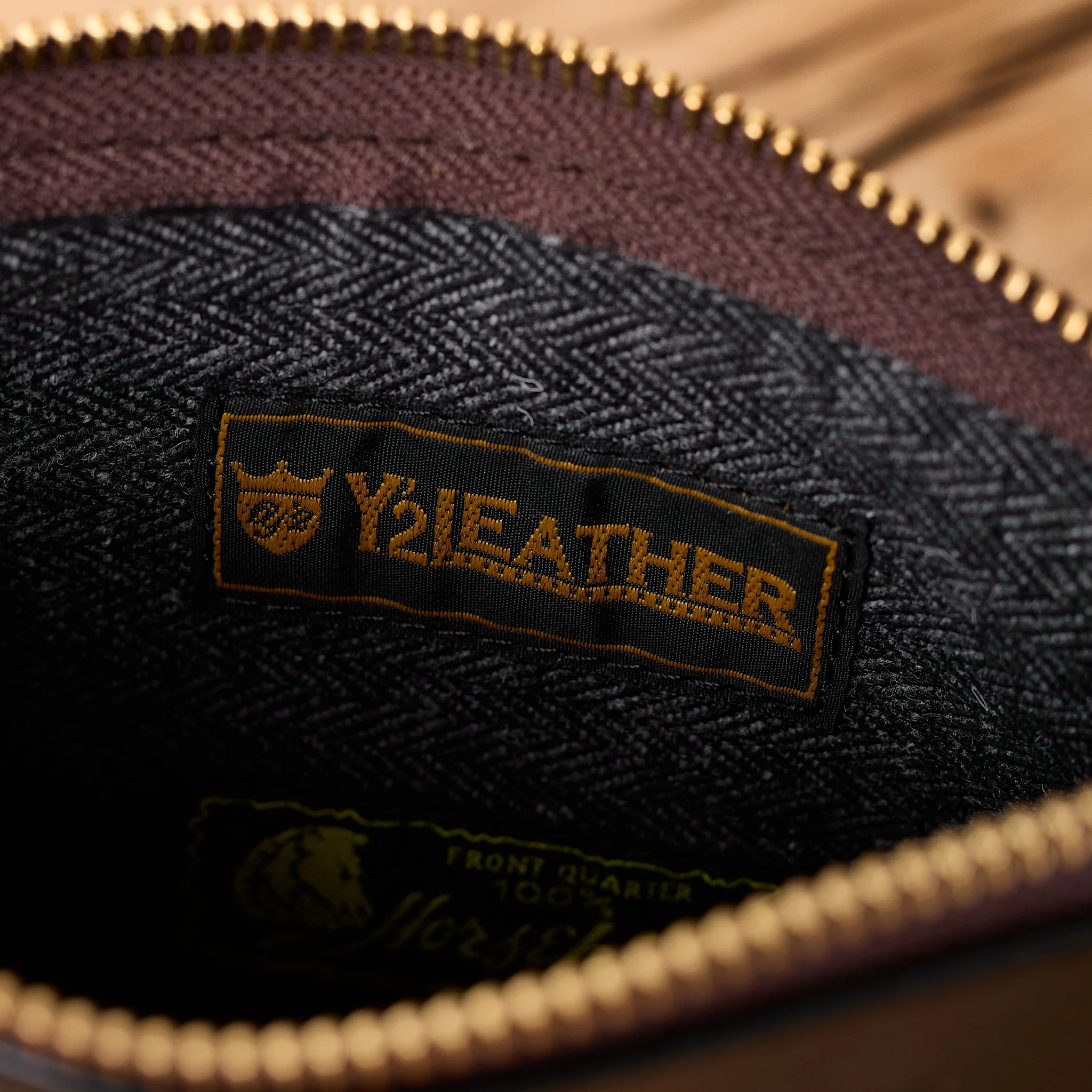 y'2 leather | horse hide leather poach small - black - Image 4