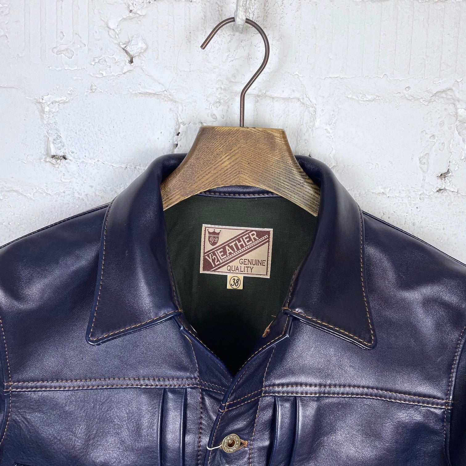 y'2 leather | indigo horse hide type II g jacket (ib-141) - Image 5