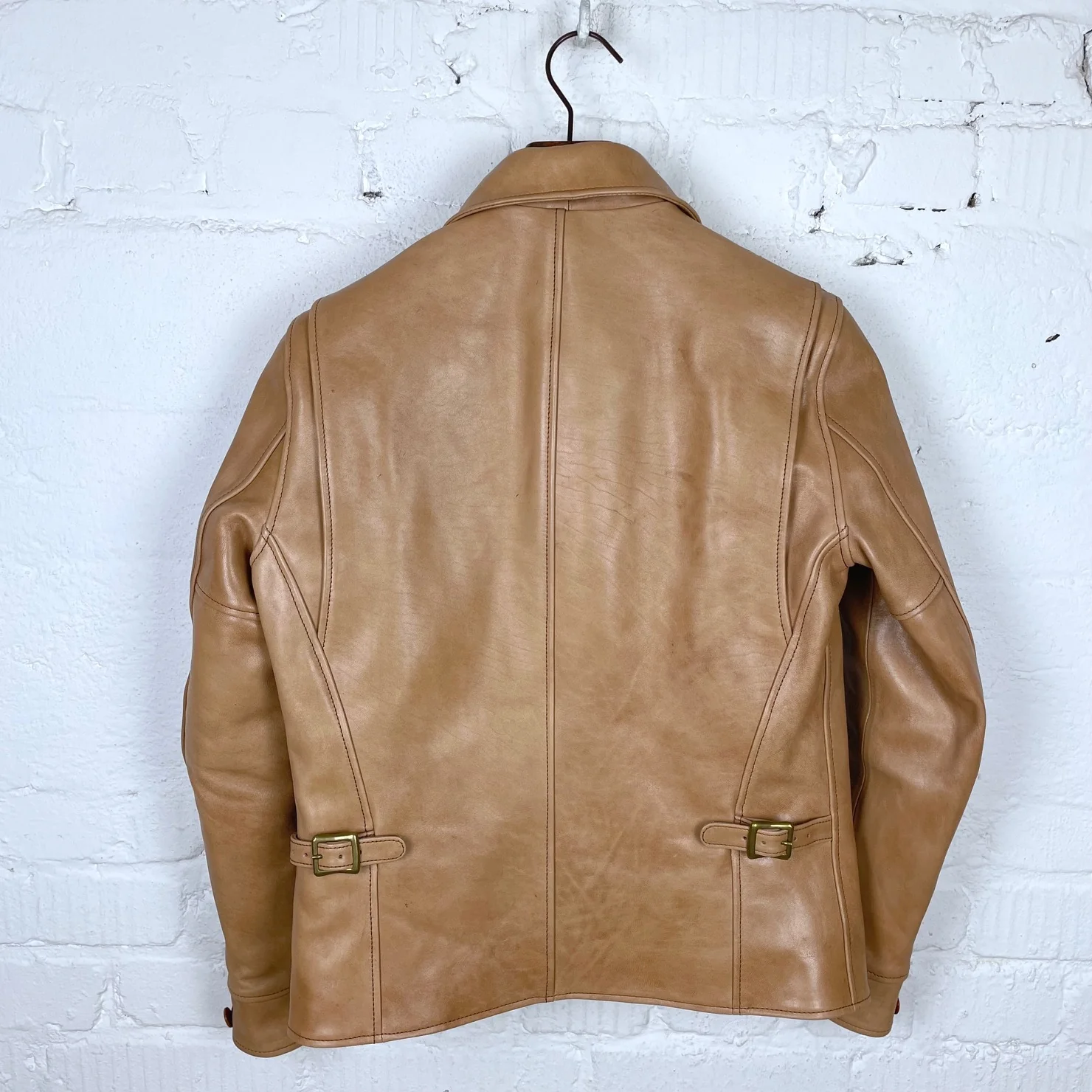 y'2 leather | kakishibu persimmon tanned horsehide single riders jacket (kr-42) - Image 6