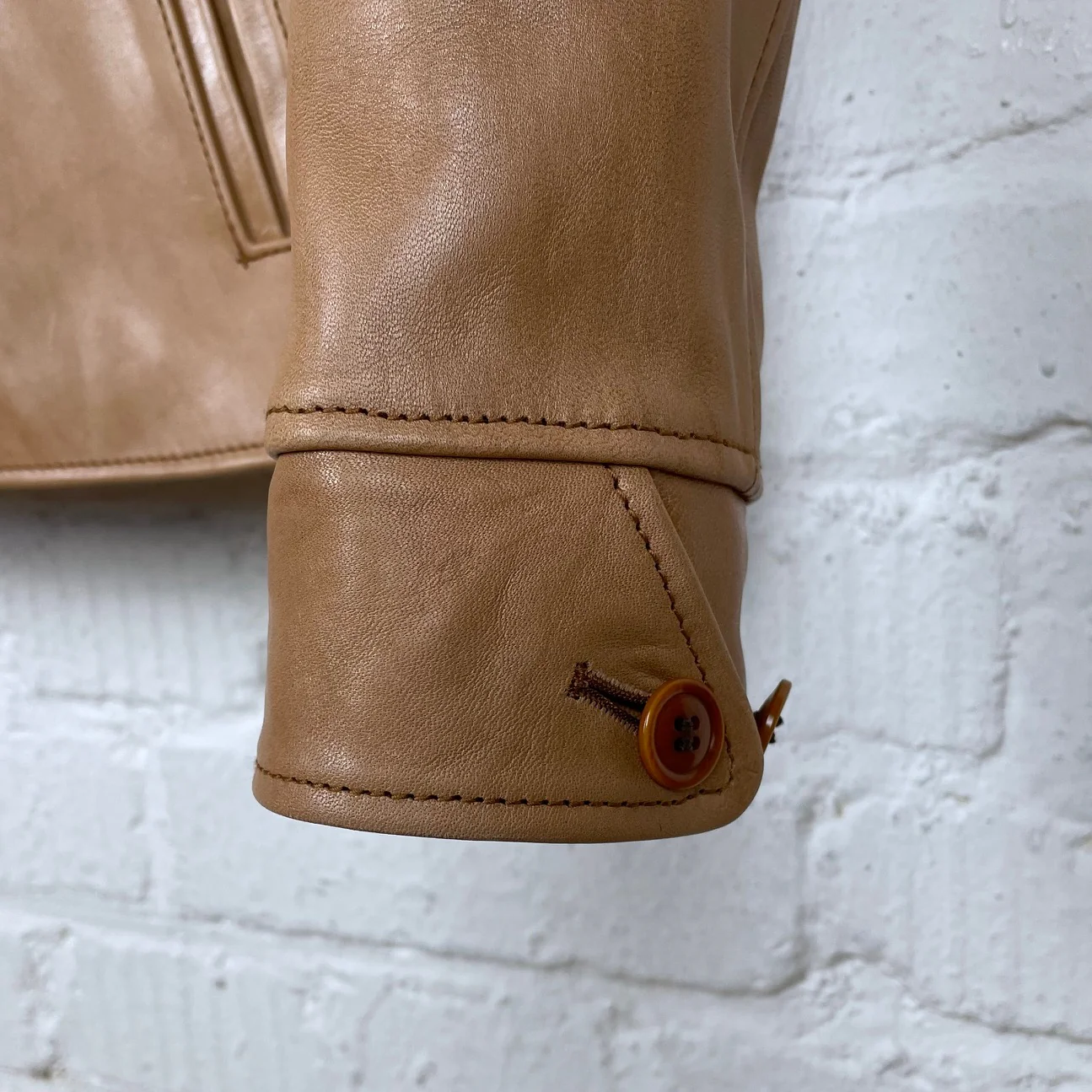 y'2 leather | kakishibu persimmon tanned horsehide single riders jacket (kr-42) - Image 8