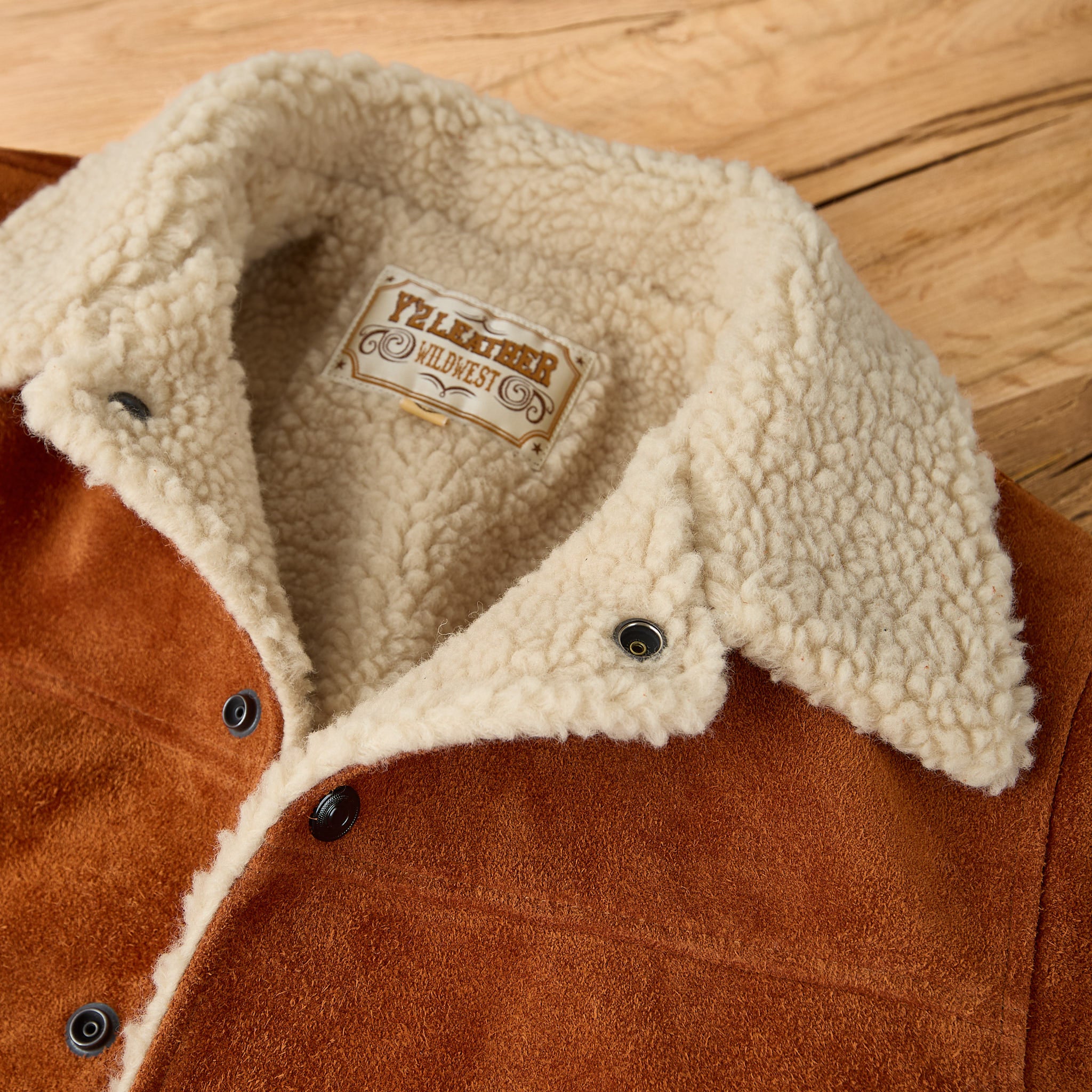 y'2 leather | steer roughout ranch coat (wj-02) - camel - Image 4