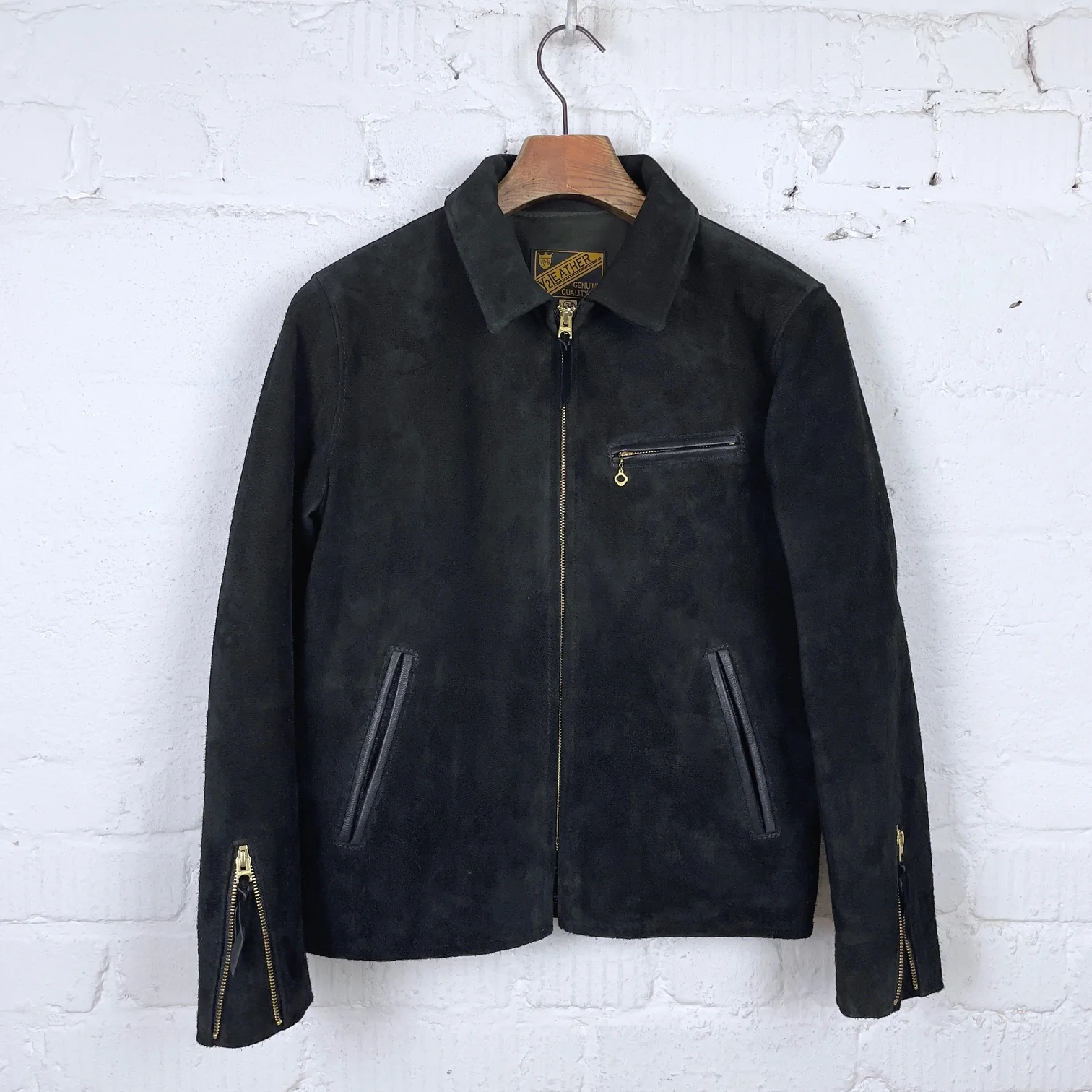 y'2 leather | steer suede single riders black (tr-65)