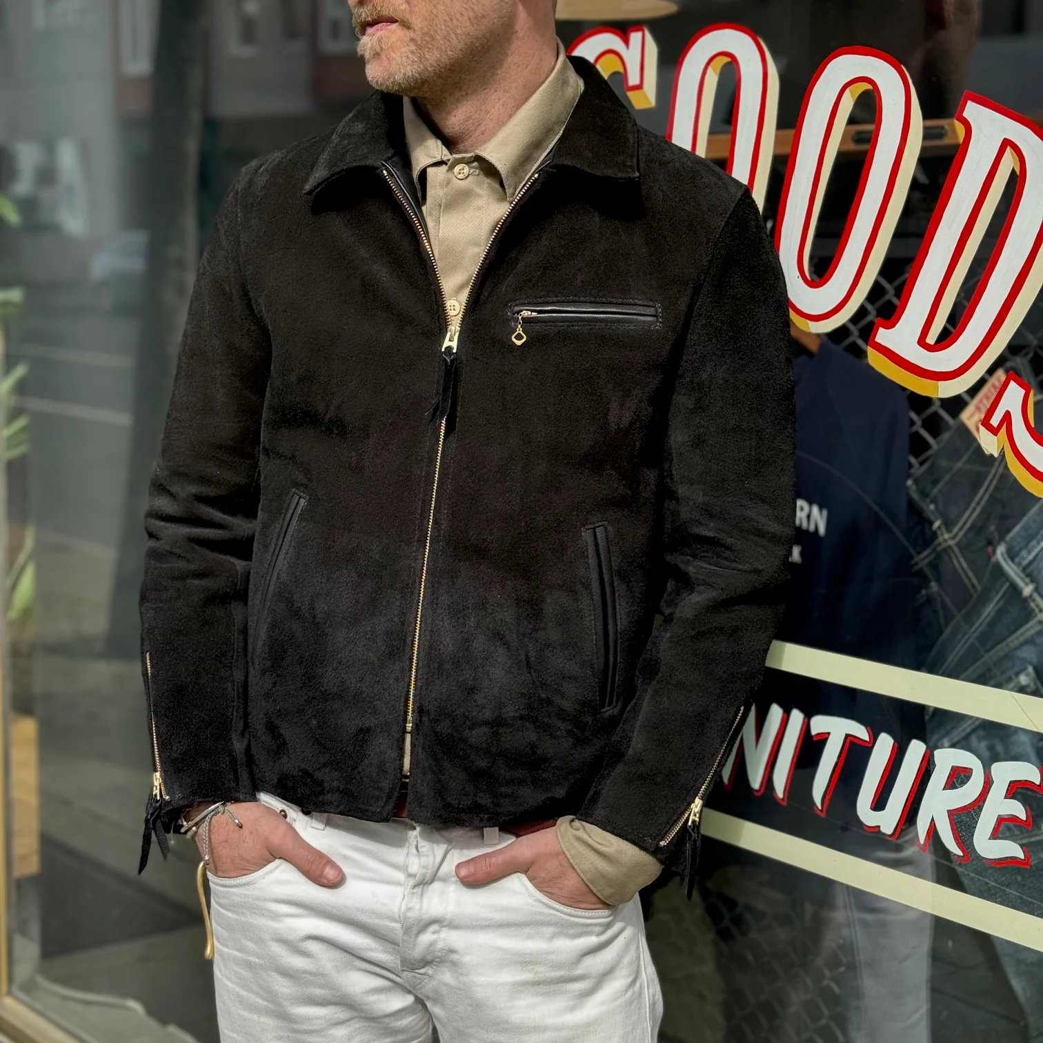 y'2 leather | steer suede single riders black (tr-65) - Image 2