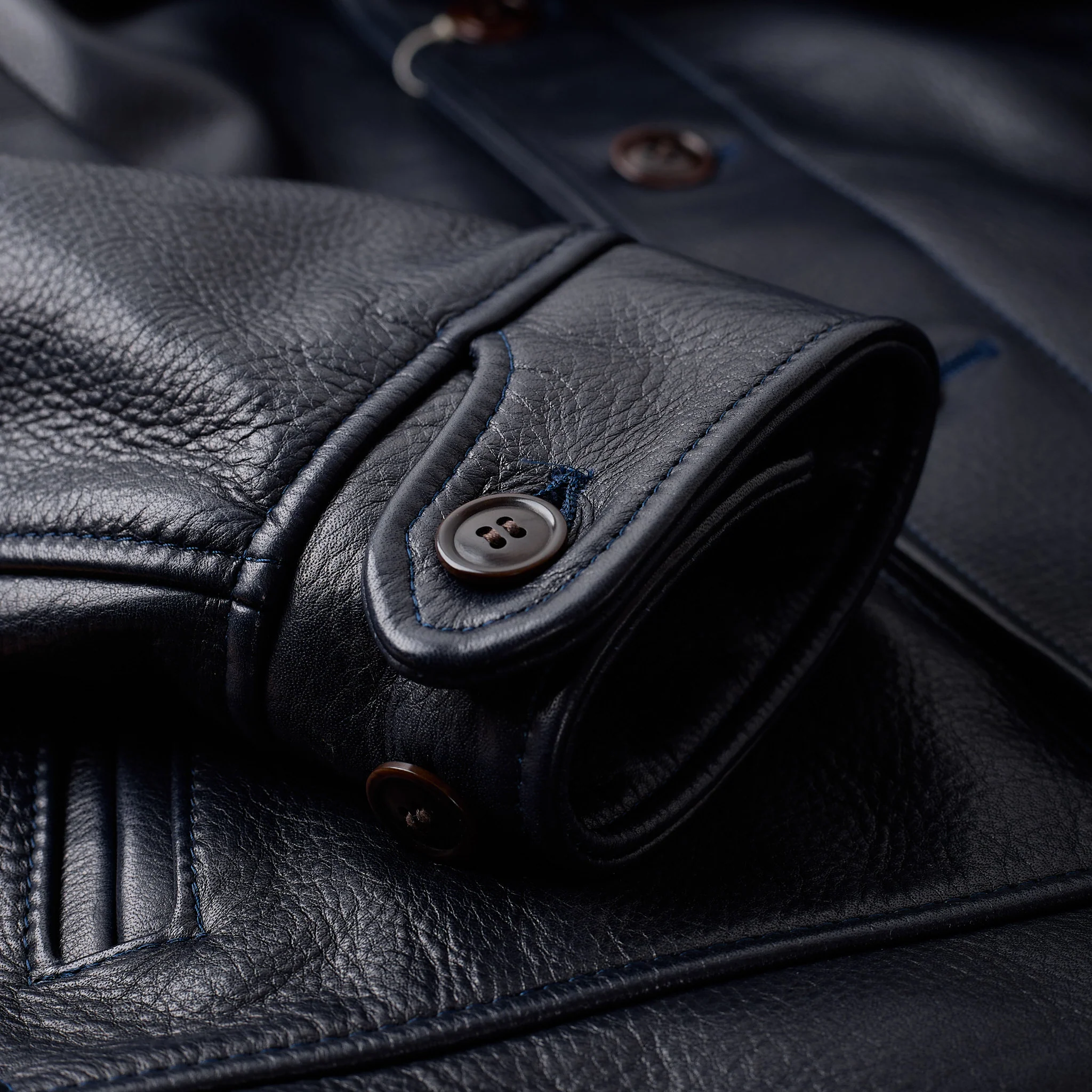 y'2 leather x stuf|f | 10 years anniversary cossack jacket (sb-162) - navy - Image 7