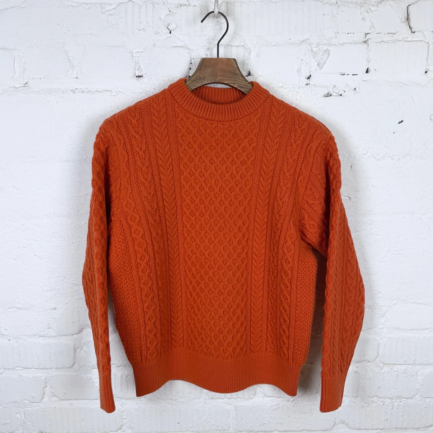 yonetomi | reborn aran wool sweater - orange