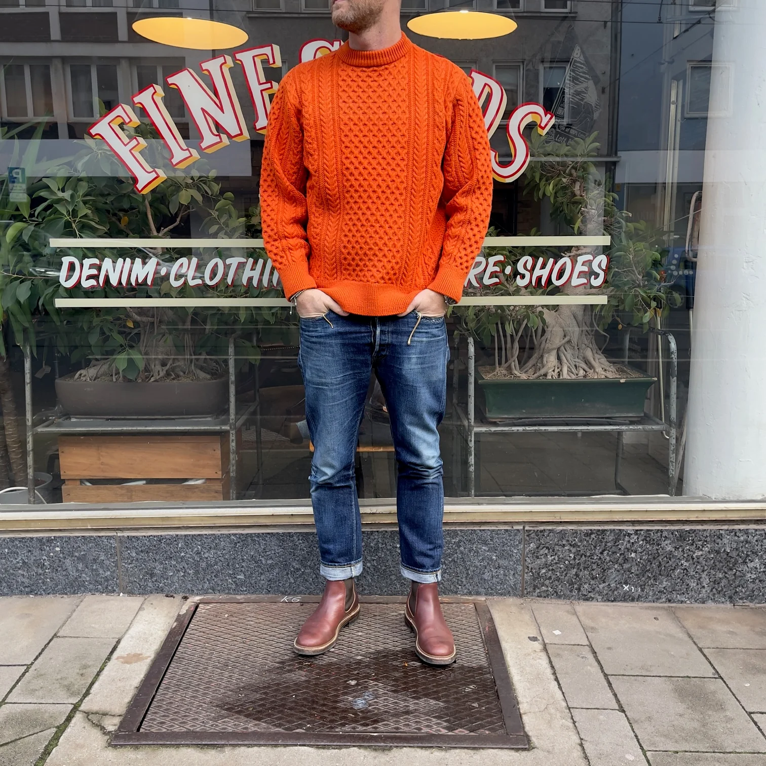 yonetomi | reborn aran wool sweater - orange - Image 2