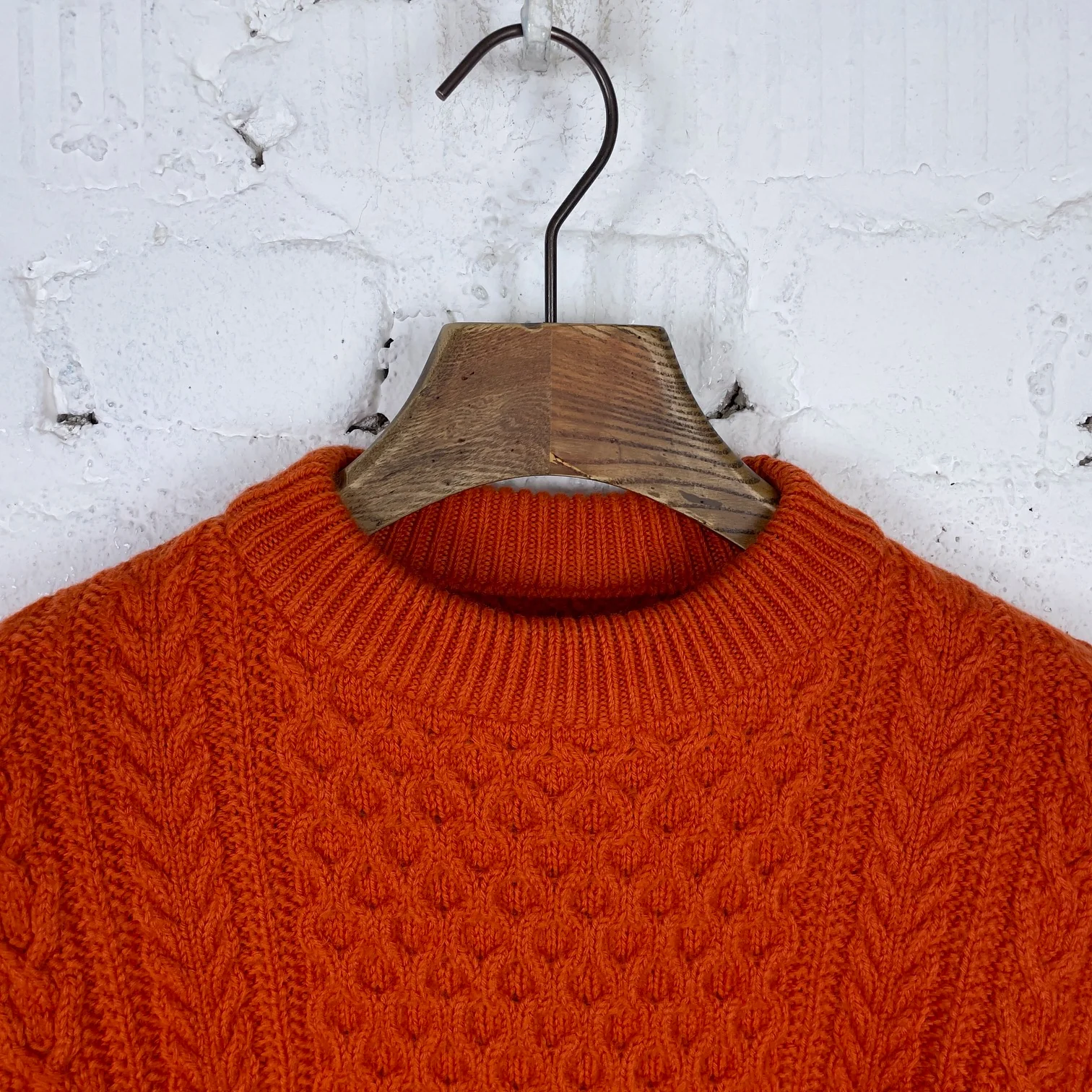 yonetomi | reborn aran wool sweater - orange - Image 4