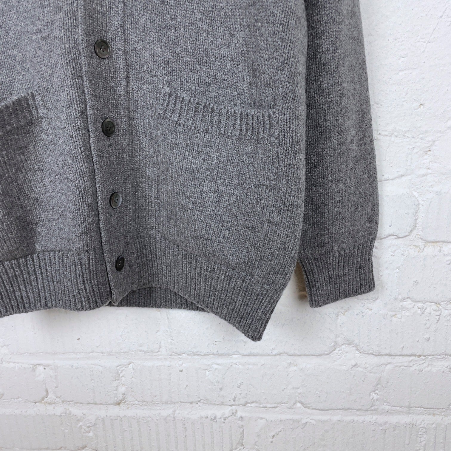 yonetomi | soft lambswool cardigan - grey - Image 6