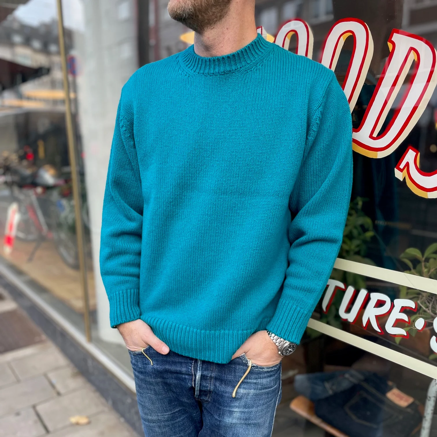 yonetomi | soft lambswool sweater - blue - Image 2