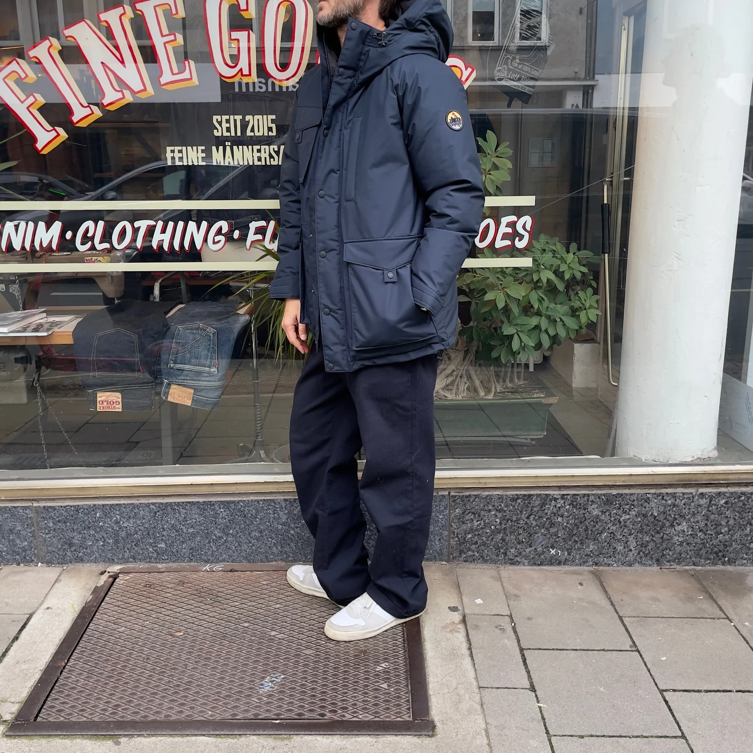 zanter | jp-6720 zanter antarctic research expedition down parka jacket - navy - Image 3